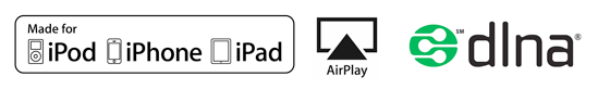 Made for Apple iPhone, iPod, iPad, Airplay & for DLNA